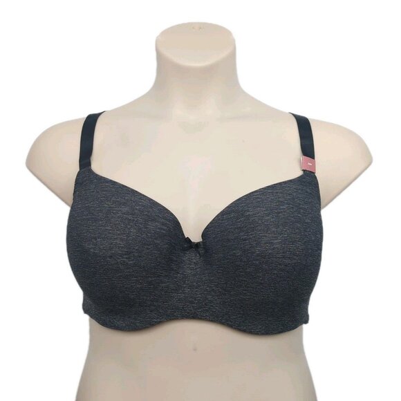 Lane Bryant Cacique Bra Lightly Lined Balconette Underwire Plus Size 44F Gray - Picture 1 of 10